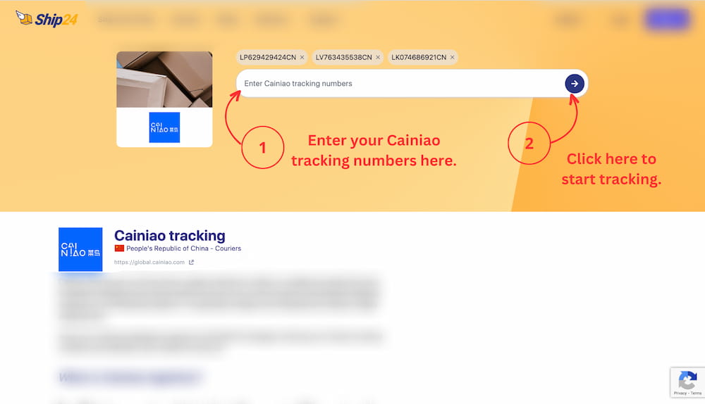 Отслеживание Cainiao на Ship24