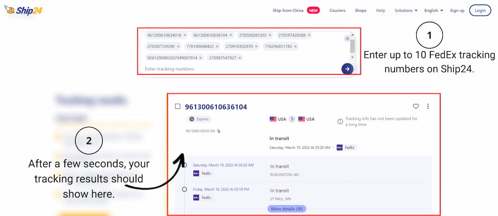 FedEx tracking on Ship24