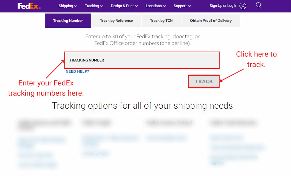 track package on FedEx website