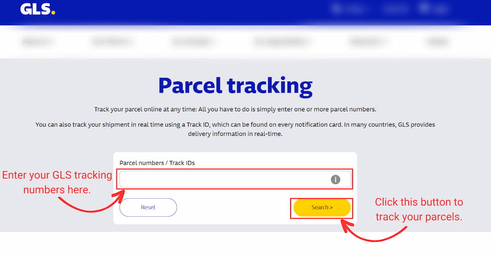 Track orders on GLS website